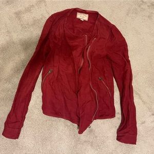 Lucky linen Moto jacket, red